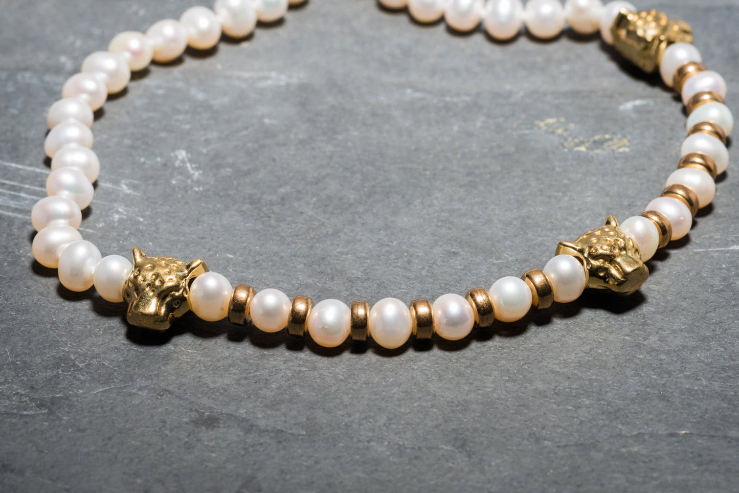 COCO PEARL LEOPARD DOUBLE NECKLACE