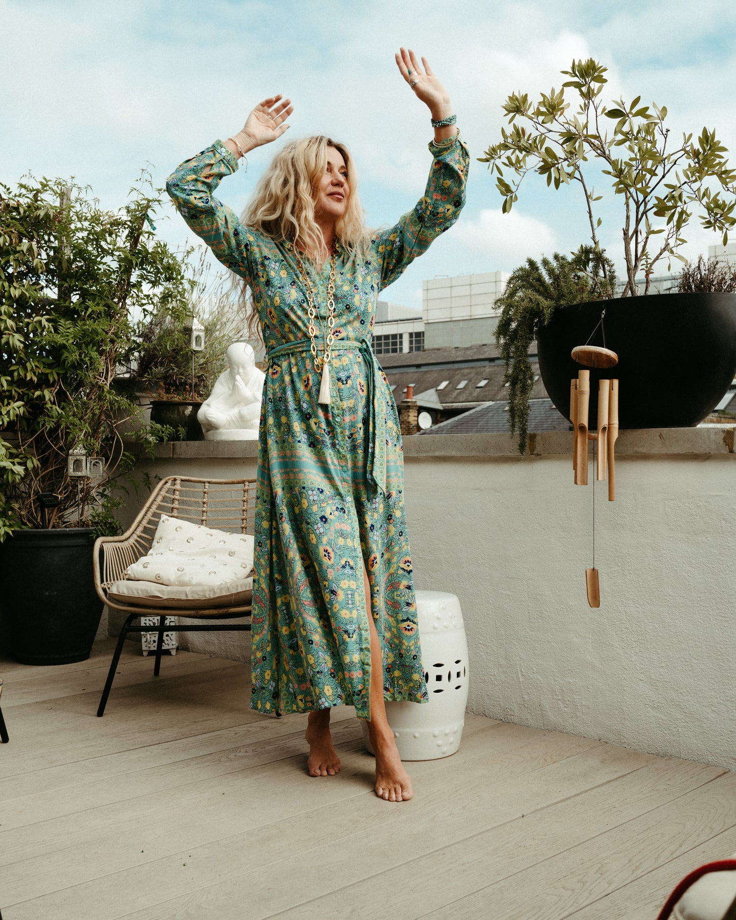 CALIFORNIA CHEMISE DRESS IN MERMAID