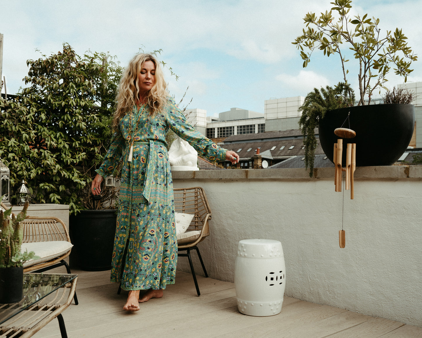 CALIFORNIA CHEMISE DRESS IN MERMAID