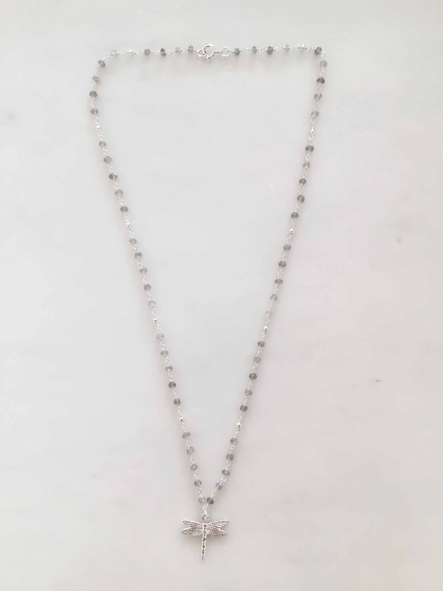 LABRADORITE DRAGONFLY SILVER