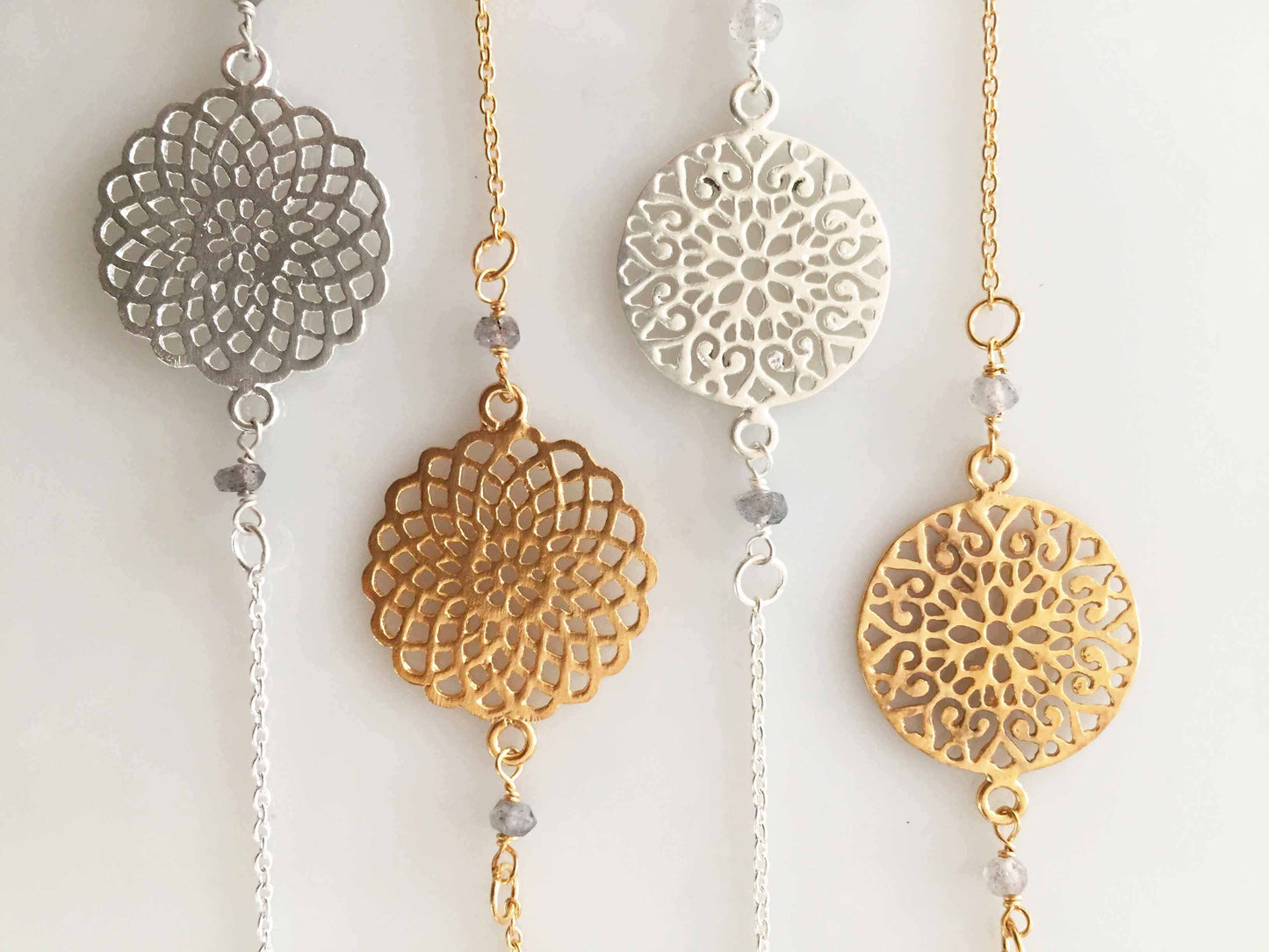 RAJ MANDALA LABRADORITE BRACELET GOLD