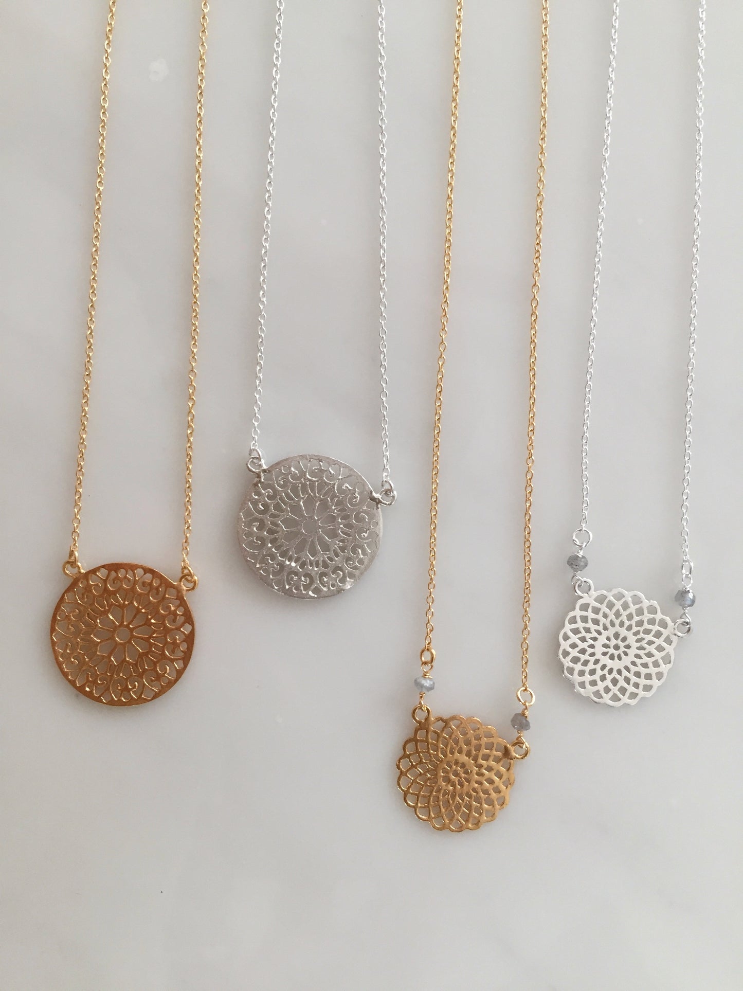 INFINITY MANDALA LABRADORITE PENDANT GOLD