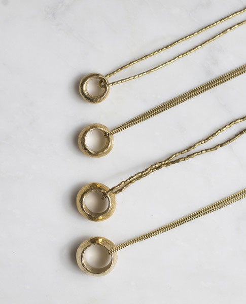 SMALL ETHIOPIAN PROMISE RING ON BEADED CHAIN