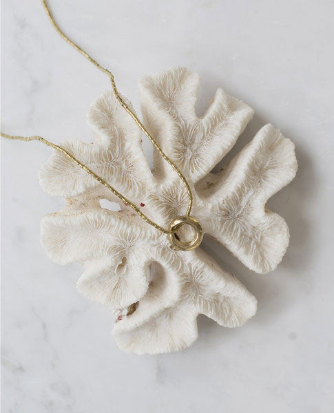 SMALL ETHIOPIAN PROMISE RING ON BEADED CHAIN