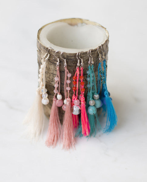 Group imagery of tassel earrings