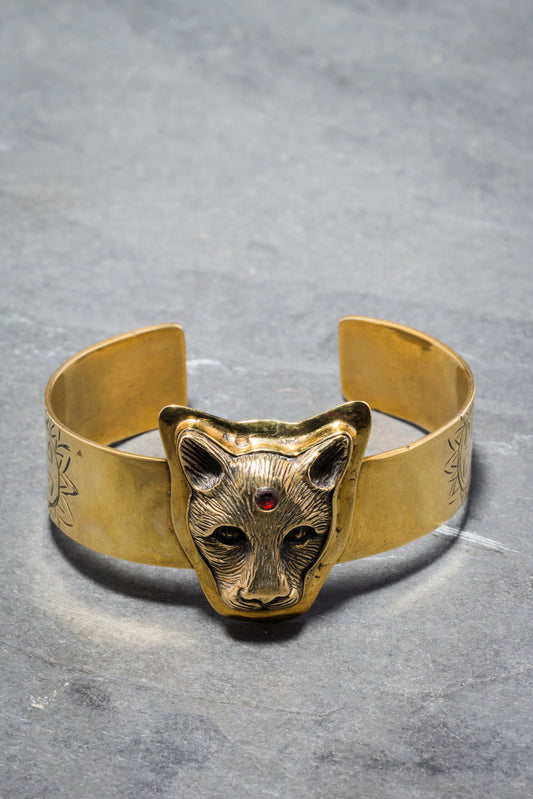 PANTHER SUN SPIRIT ANIMAL CUFF BANGLE