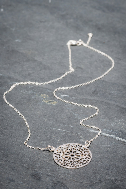 RAJ MANDALA PENDANT SILVER