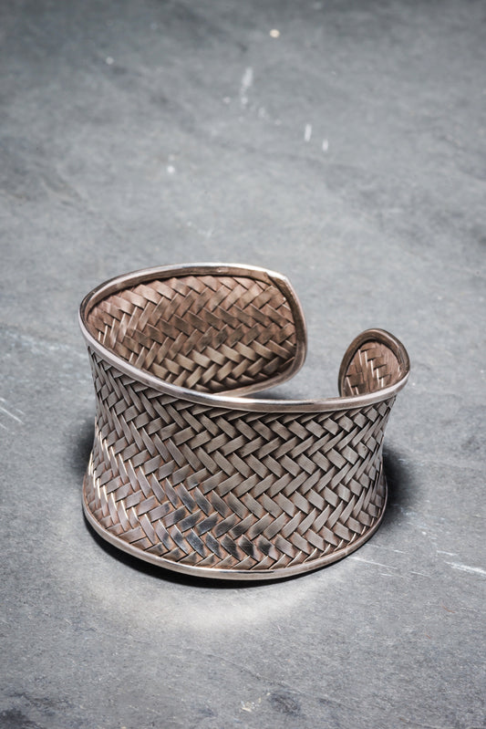 925 STERLING SILVER WOVEN CUFF (4cm)