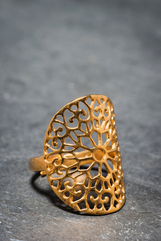 RAJ MANDALA RING GOLD VERMEIL