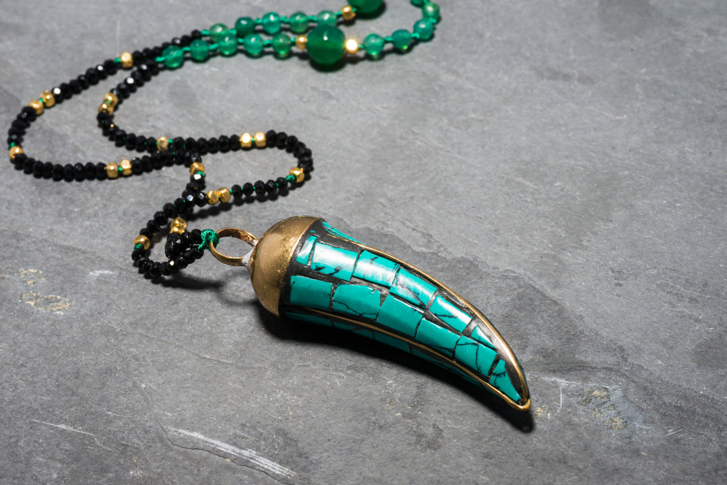 EMERALD BOHEME JEWEL TUSK PENDANT