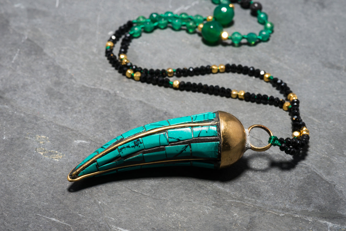 EMERALD BOHEME JEWEL TUSK PENDANT