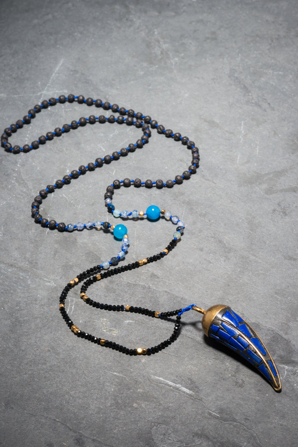 BLUE BOHEME JEWEL TUSK PENDANT