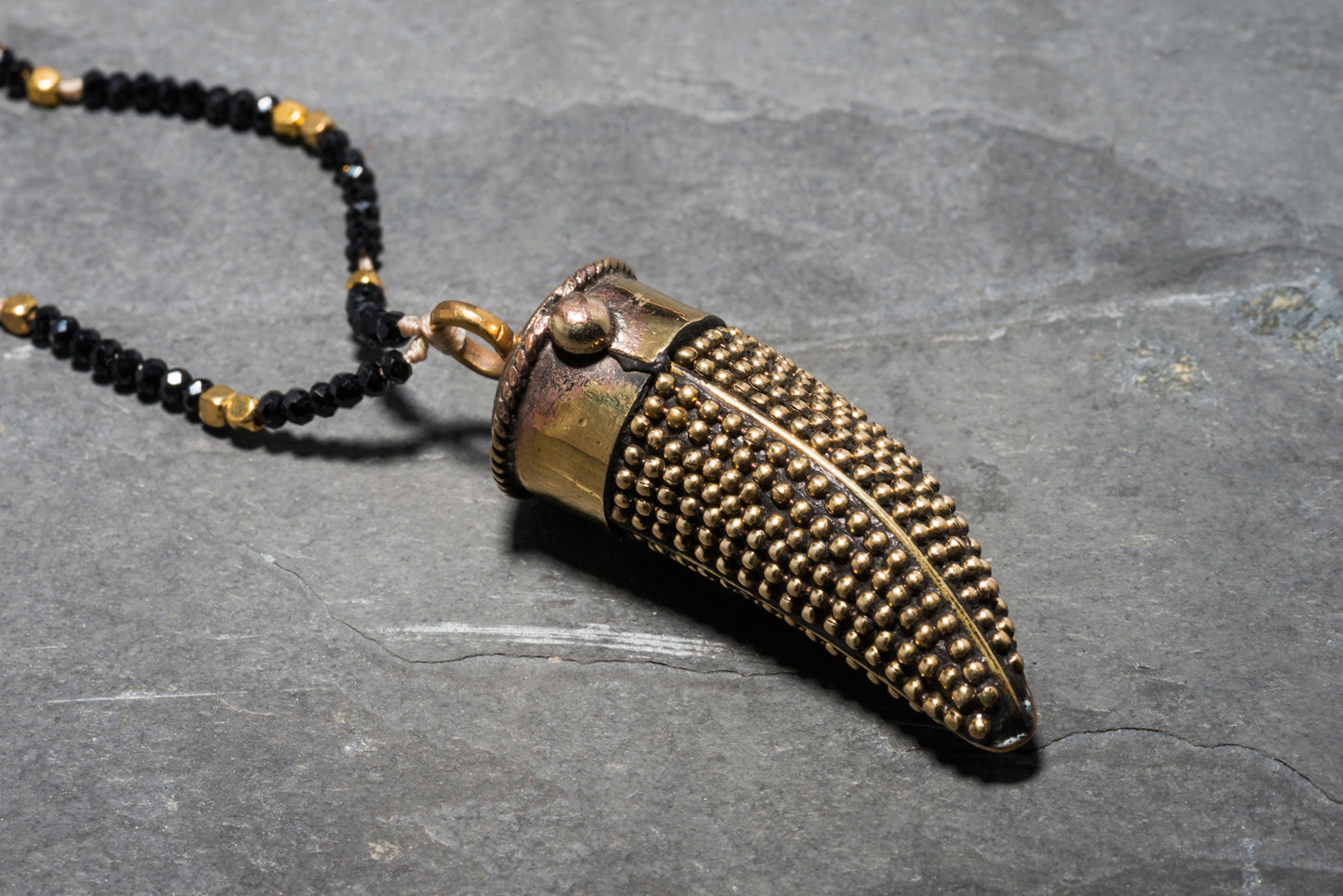 FINE CHLOE STUDDED TUSK PENDANT