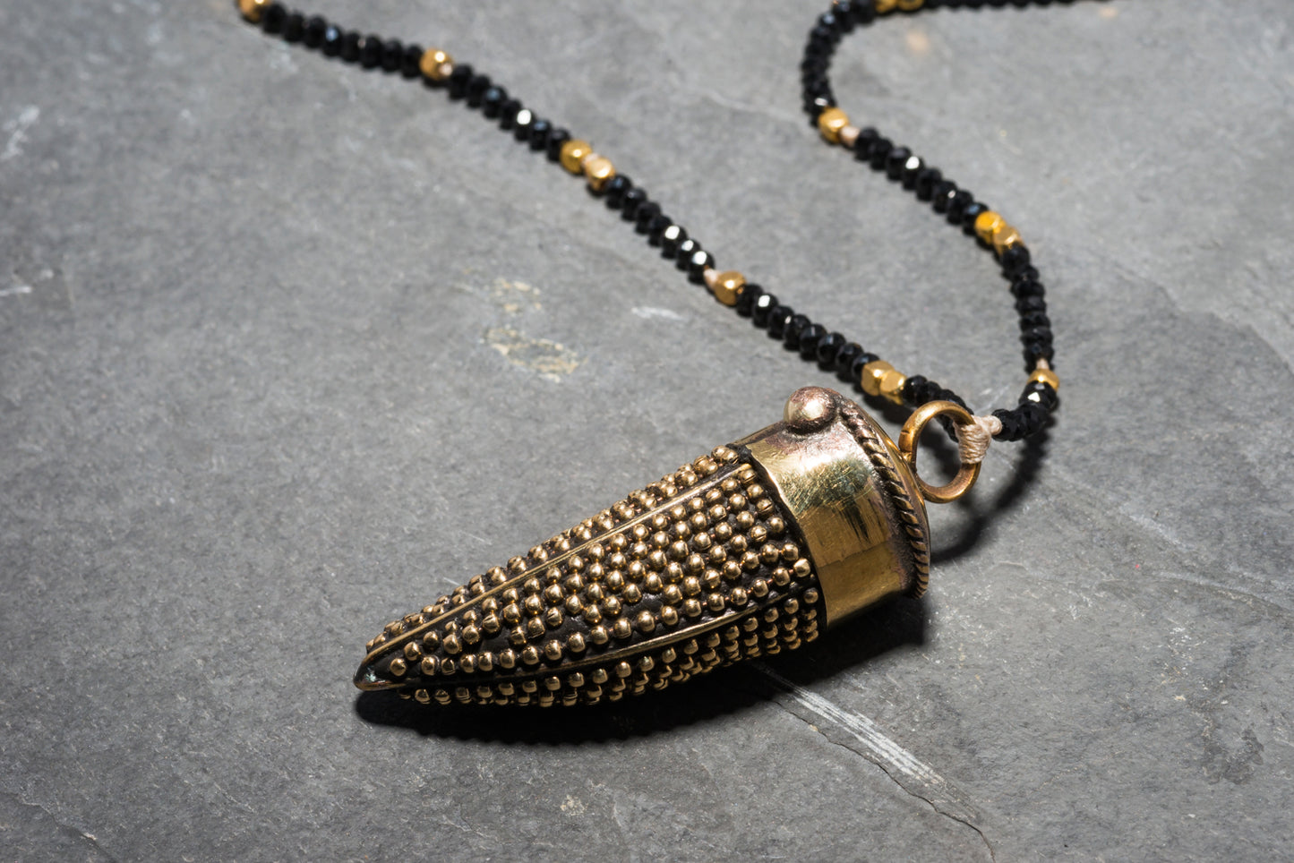 FINE CHLOE STUDDED TUSK PENDANT