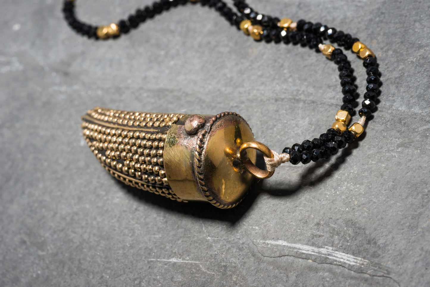 FINE CHLOE STUDDED TUSK PENDANT