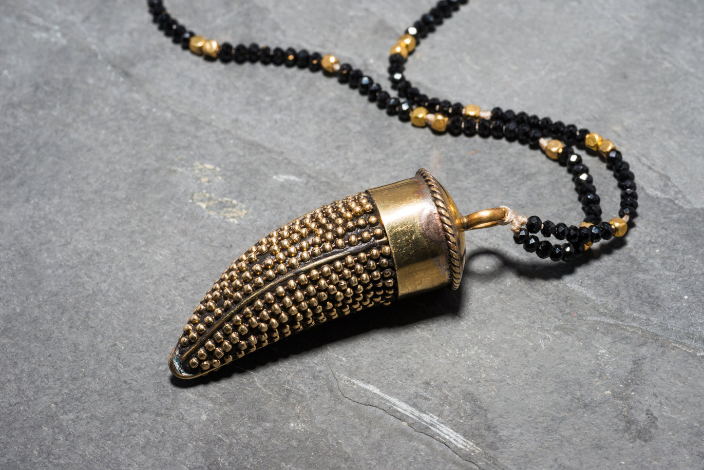 FINE CHLOE STUDDED TUSK PENDANT