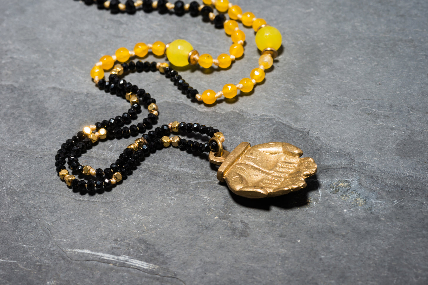 GOLDEN TEMPLE PRAYER HANDS PENDANT
