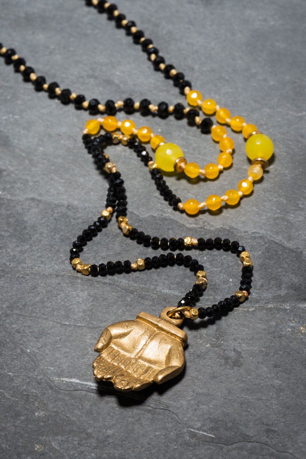 GOLDEN TEMPLE PRAYER HANDS PENDANT