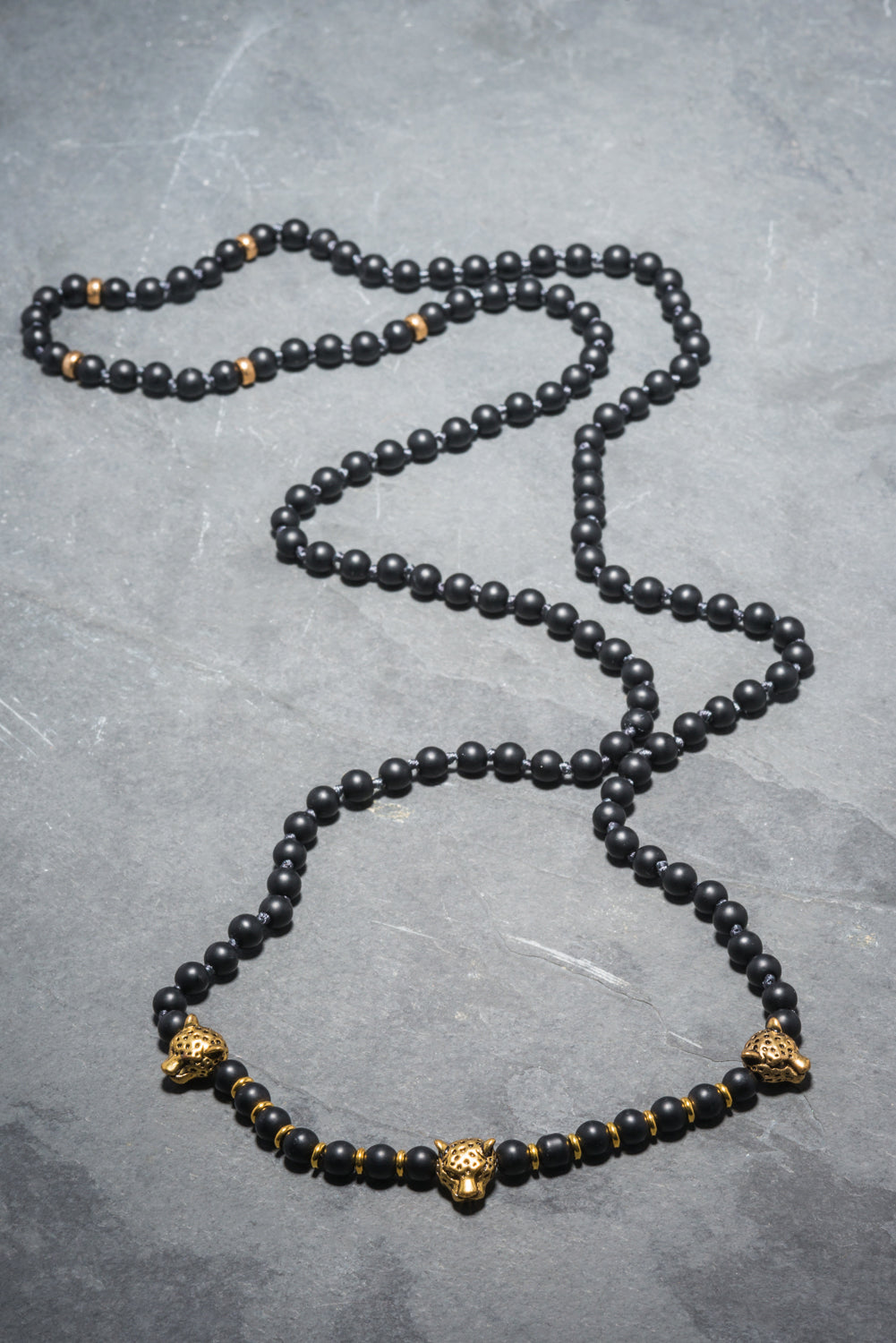 LEOPARD ROPE OF ONYX NECKLACE