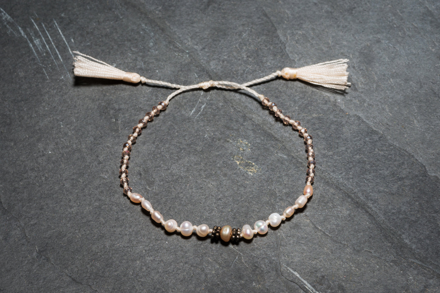 ANTIQUE PEARL MACRAME BRACELET