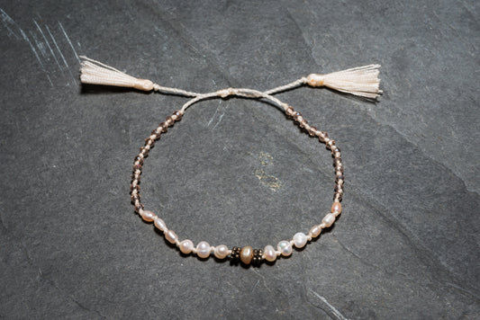 ANTIQUE PEARL MACRAME BRACELET