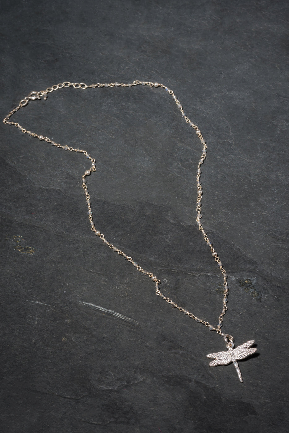 LABRADORITE DRAGONFLY SILVER