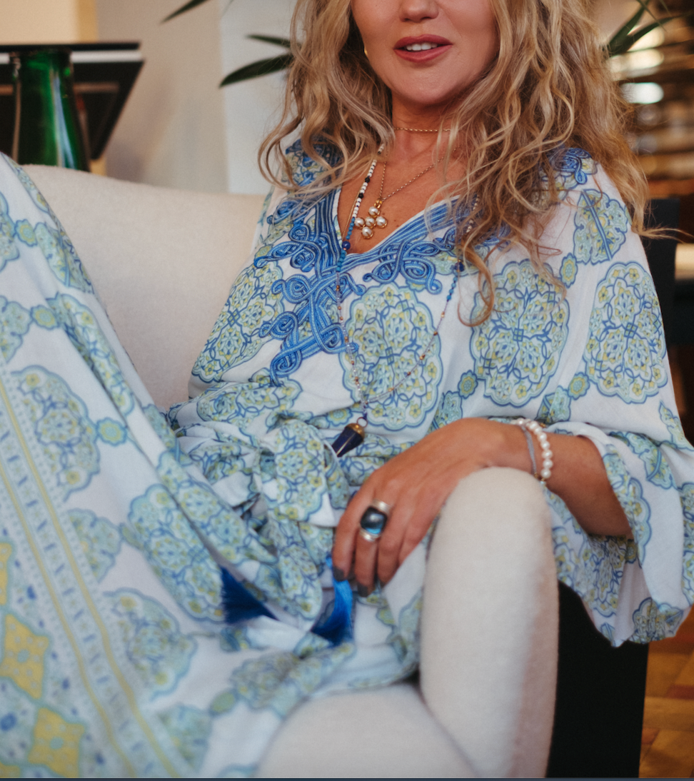 JAIPUR KAFTAN DRESS SEA FOAM