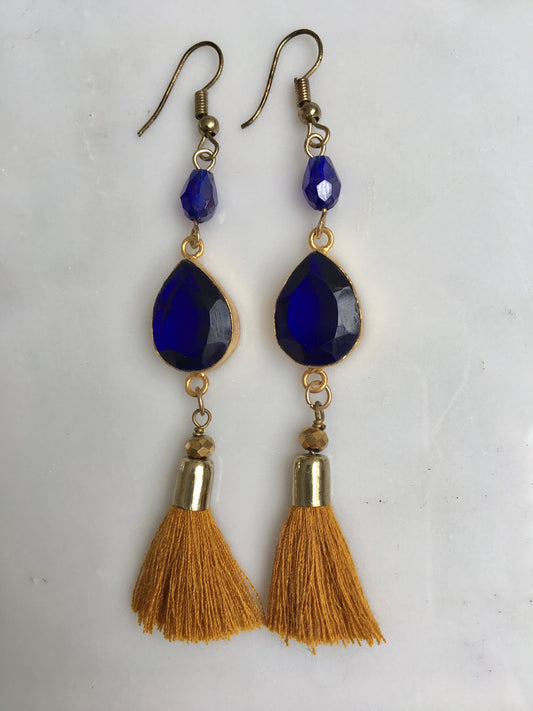 DESERT LANDSCAPE SEMI PRECIOUS TASSEL EARRINGS