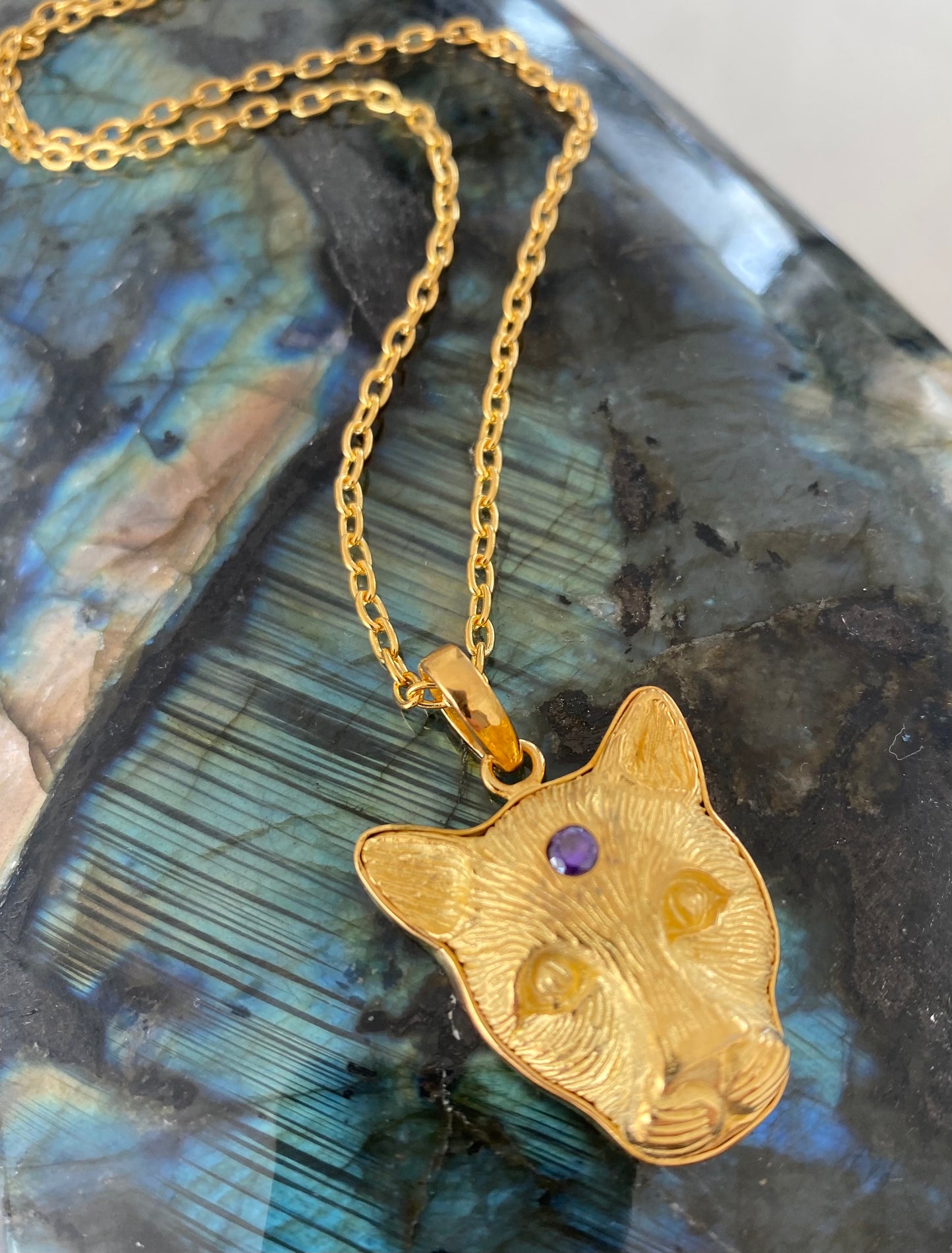 GOLDEN PANTHER PENDANT ON LONG CHAIN (Can be doubled)