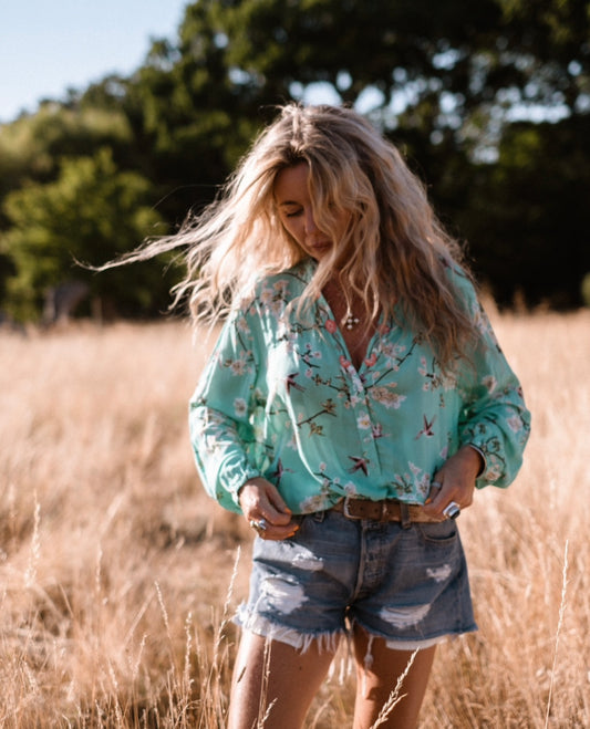 KYOTO LOUNGE SHIRT IN SEA FOAM