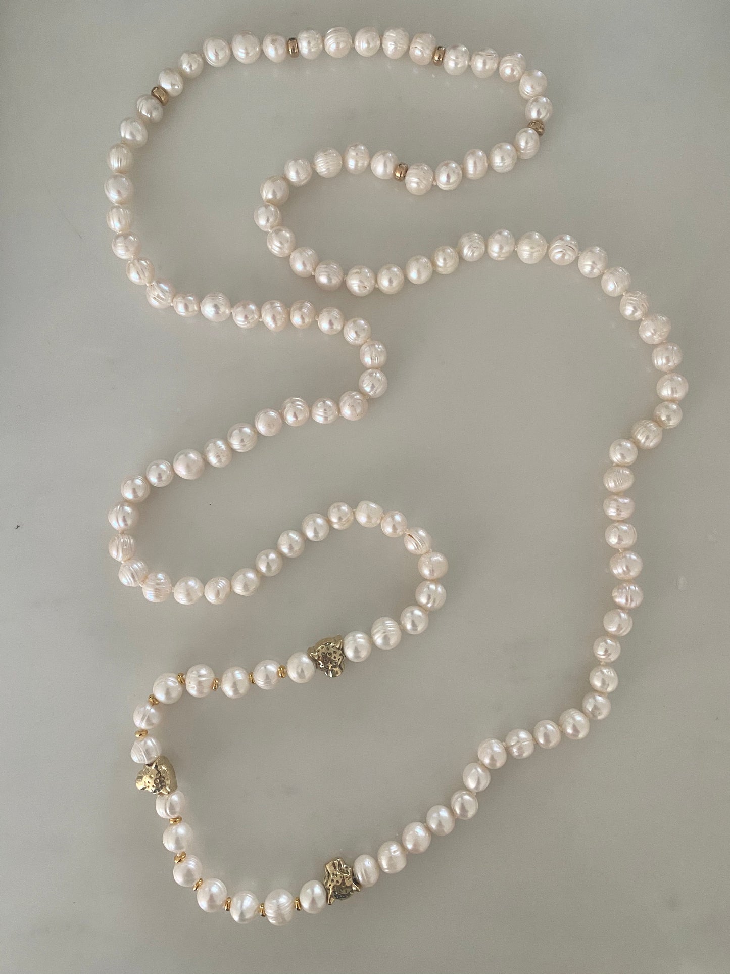 COCO PEARL LEOPARD DOUBLE NECKLACE