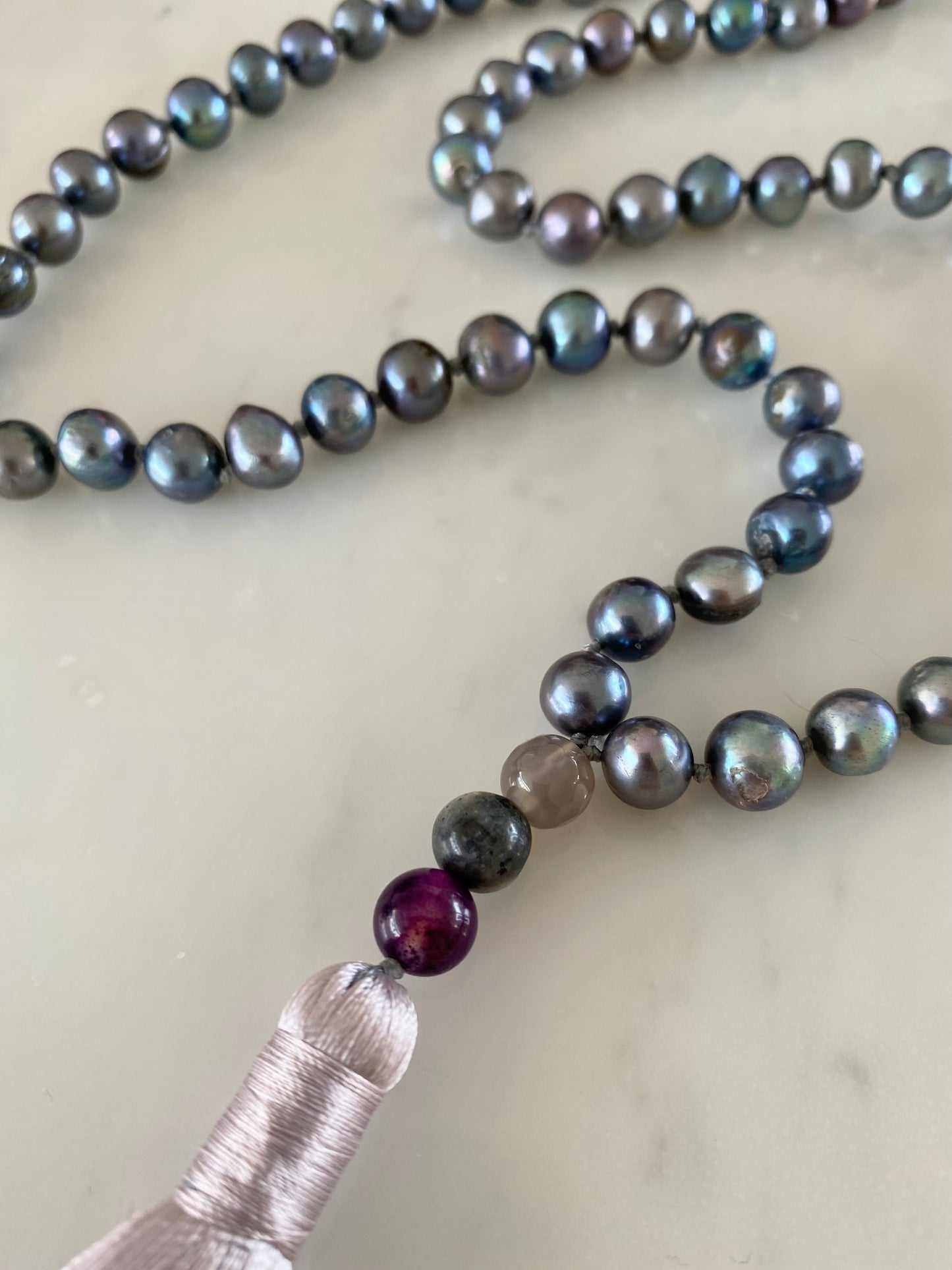 MYSTIC MUSE PEARL SILK NECKLACE