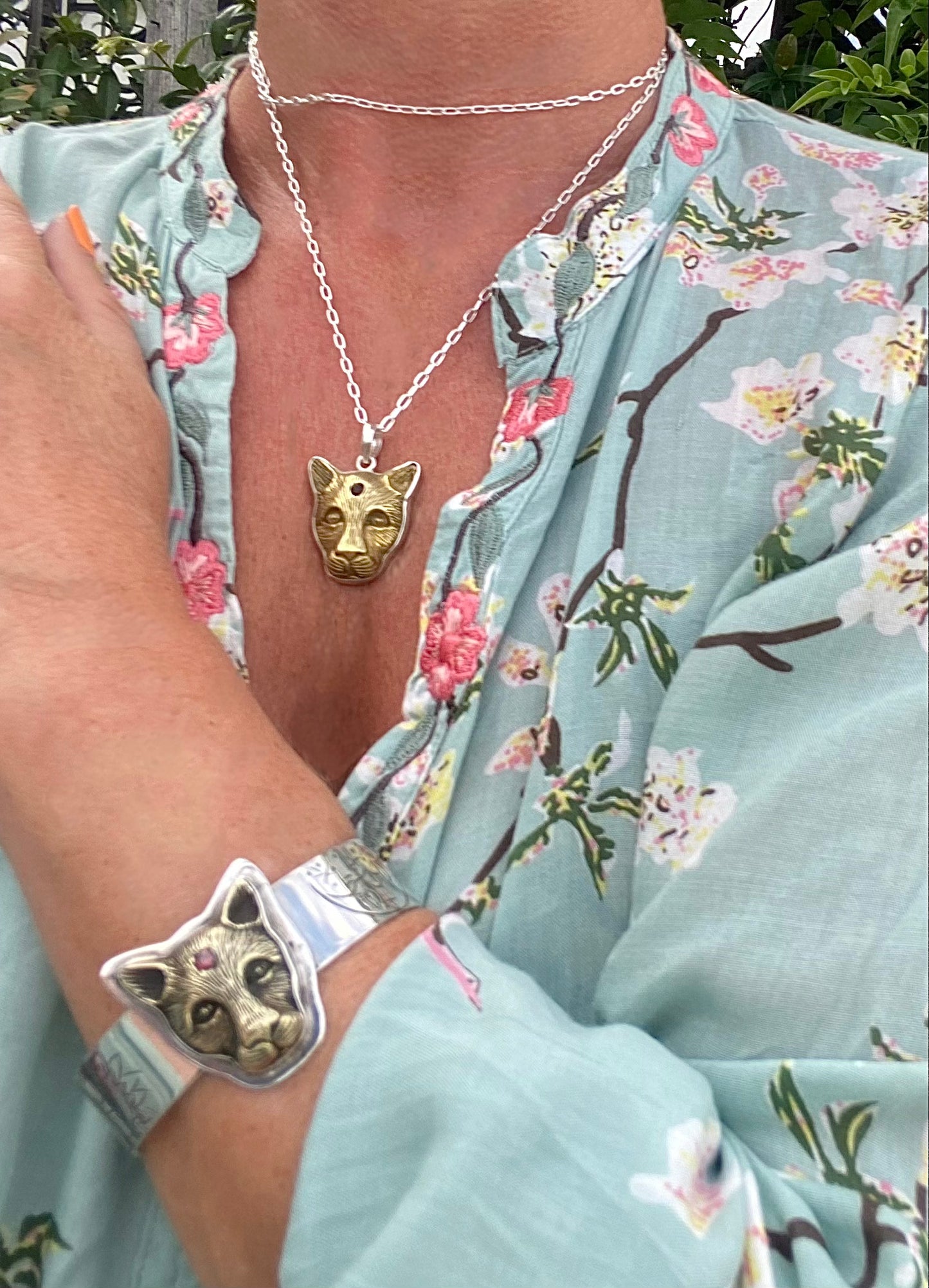 SILVER PANTHER 75cm NECKLACE