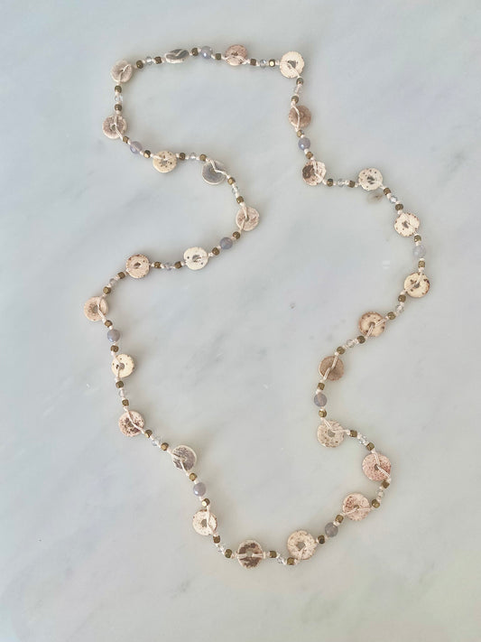 OSTRICH SHELL WANDERLUST NECKLACE