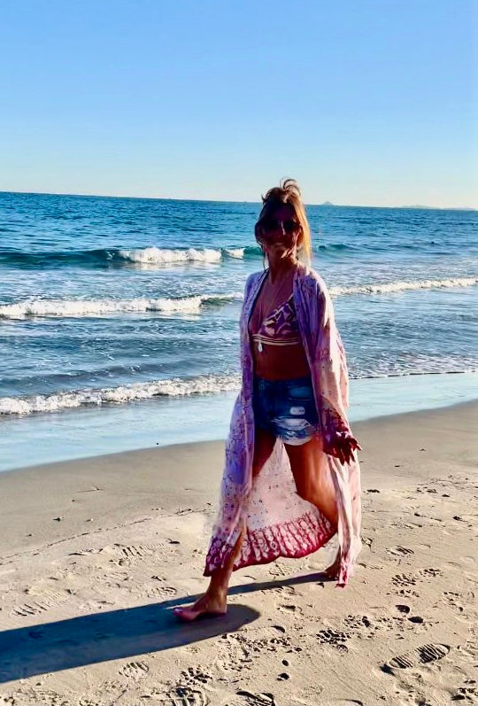 JAIPUR LONG KIMONO LILAC SKY