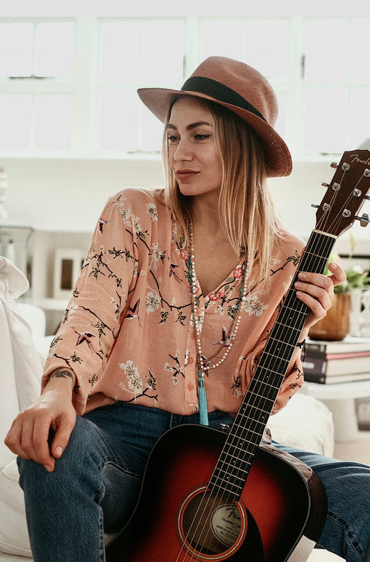 KYOTO LOUNGE SHIRT IN ROSE QUARTZ
