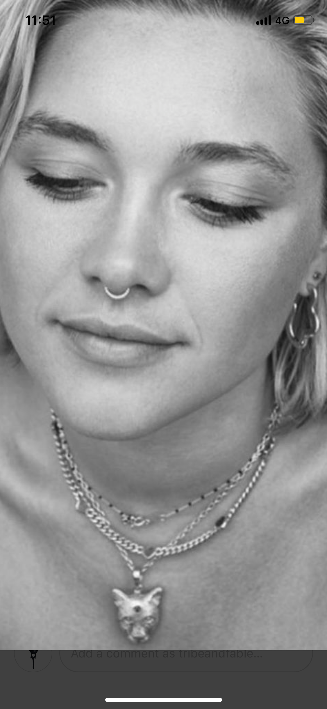 SILVER PANTHER 41CM NECKLACE