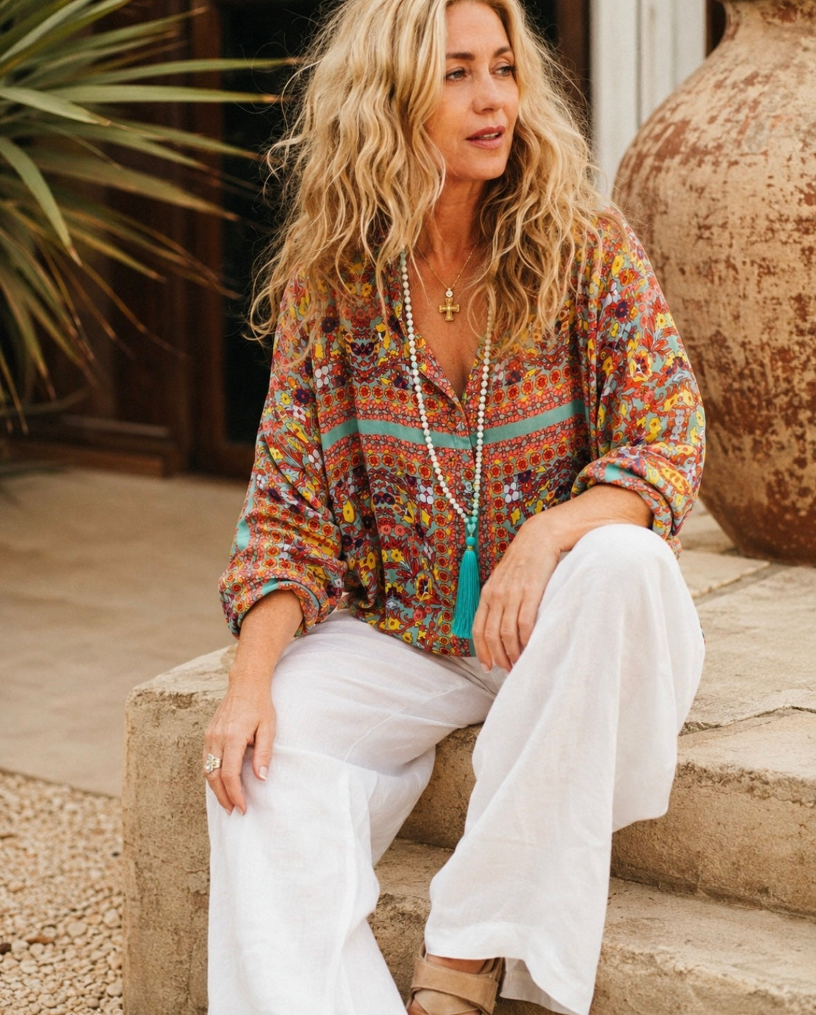CALIFORNIA LOUNGE SHIRT IN FRANGIPANI