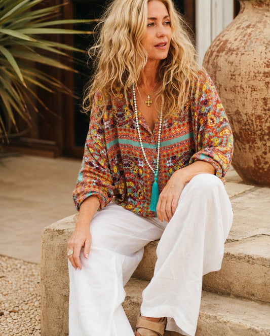 CALIFORNIA LOUNGE SHIRT IN FRANGIPANI