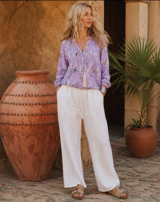 KYOTO LOUNGE SHIRT IN WILD IRIS