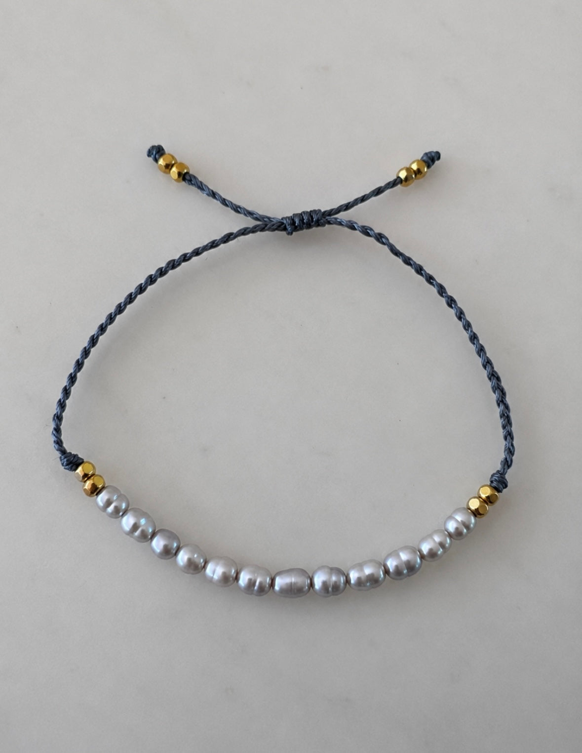 SERENITY SILVER MOON PEARL MACRAME BRACELET