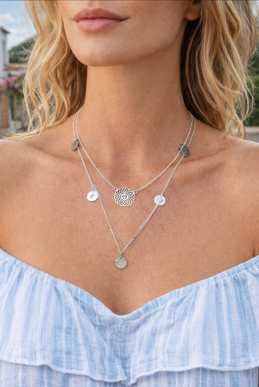 INFINITY MANDALA LABRADORITE PENDANT SILVER