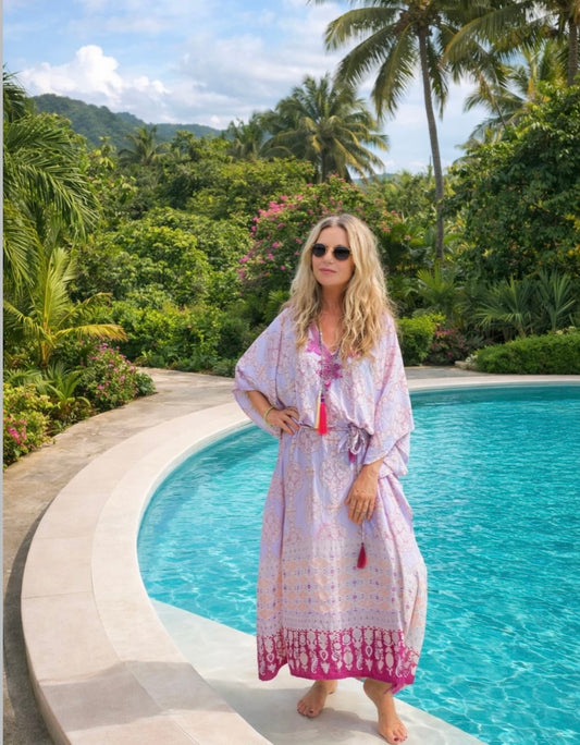 JAIPUR KAFTAN DRESS LILAC SKY