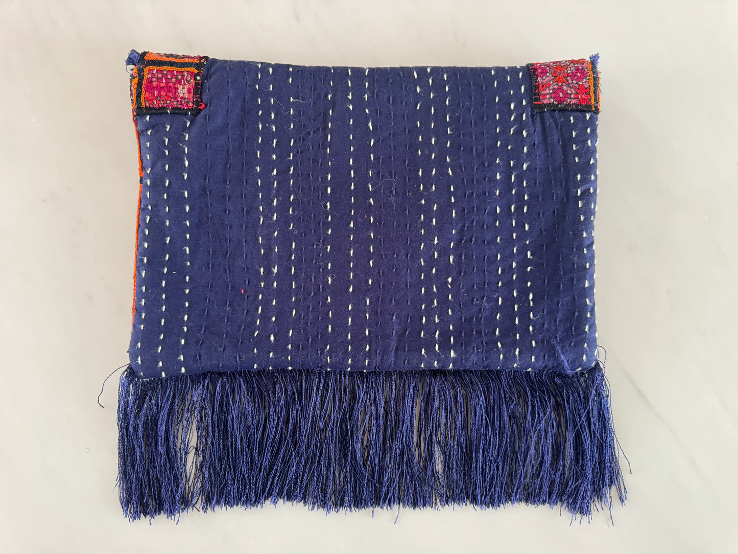 INDIGO NOMAD VINTAGE TRIBAL BANJARA TEXTILE CLUTCH BAG