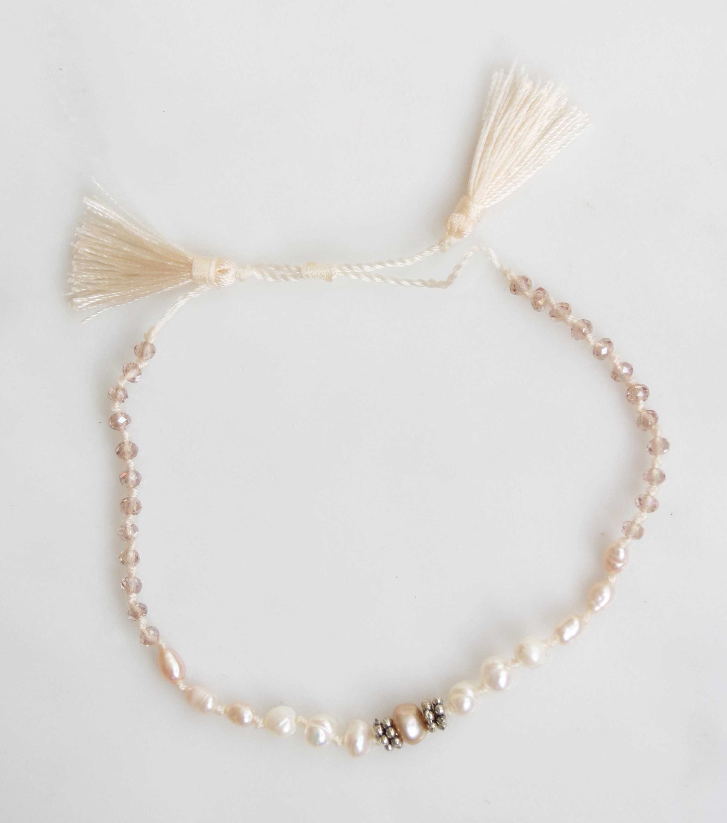 ANTIQUE PEARL MACRAME BRACELET