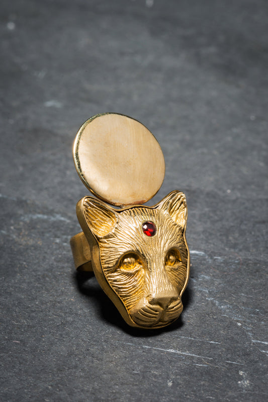 GOLDEN MOON PANTHER RING