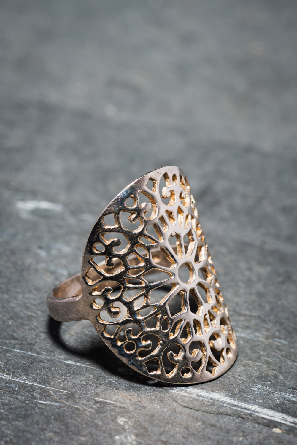 Sterling silver mandala on sale ring