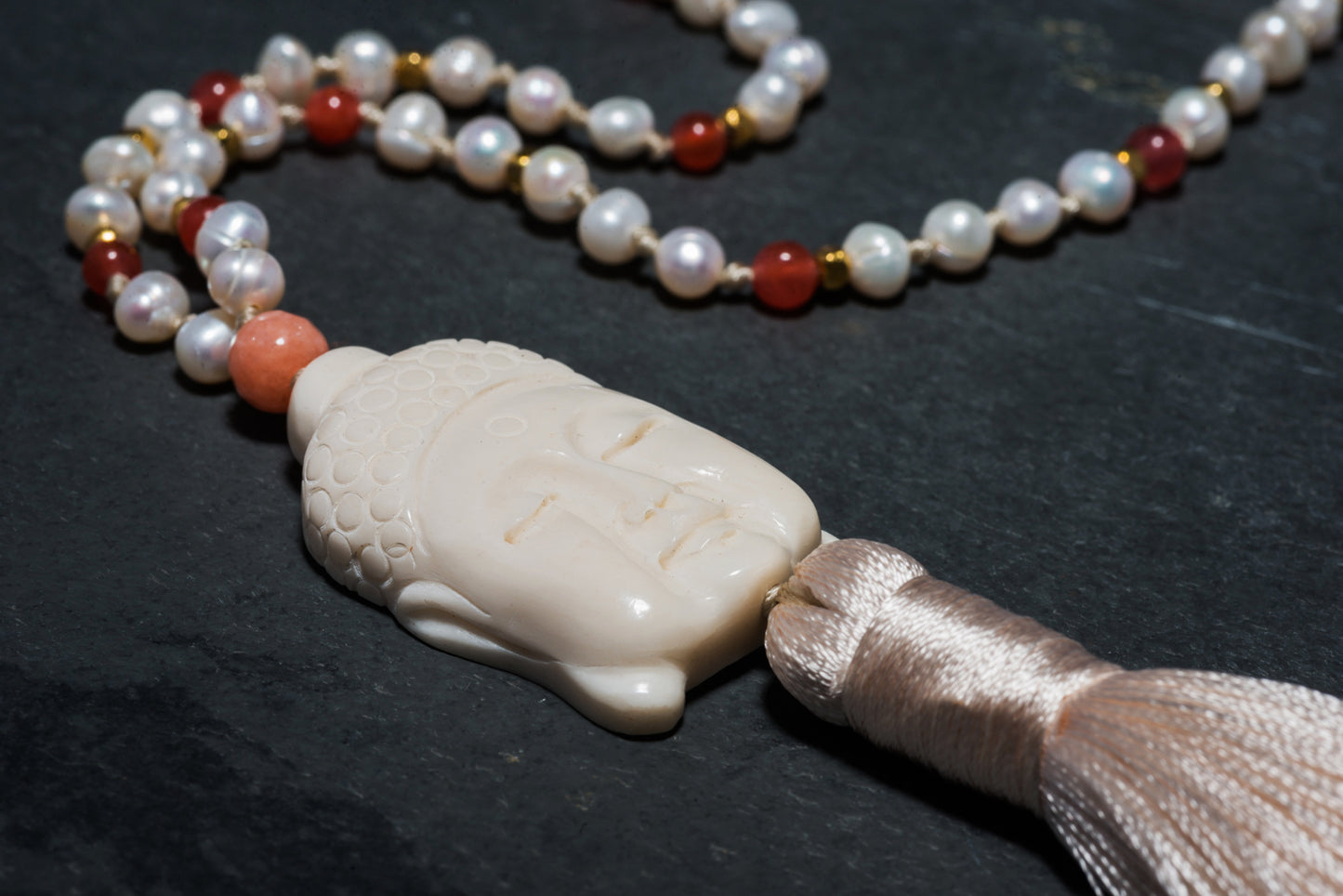 PEARL CORAL CARVED BUDDHA