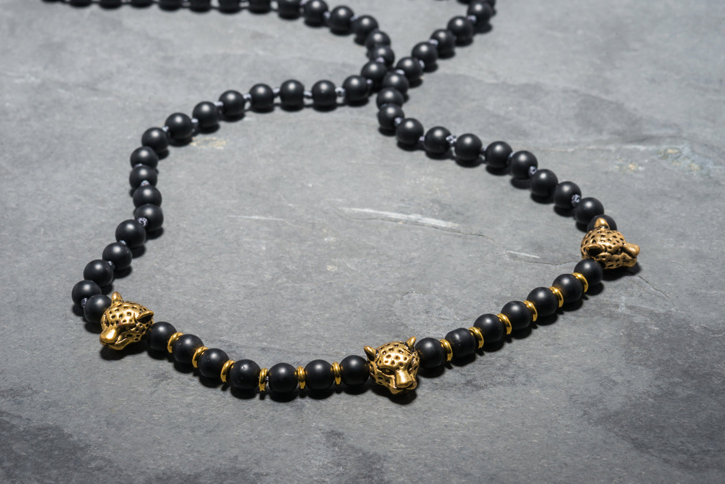 LEOPARD ROPE OF ONYX NECKLACE