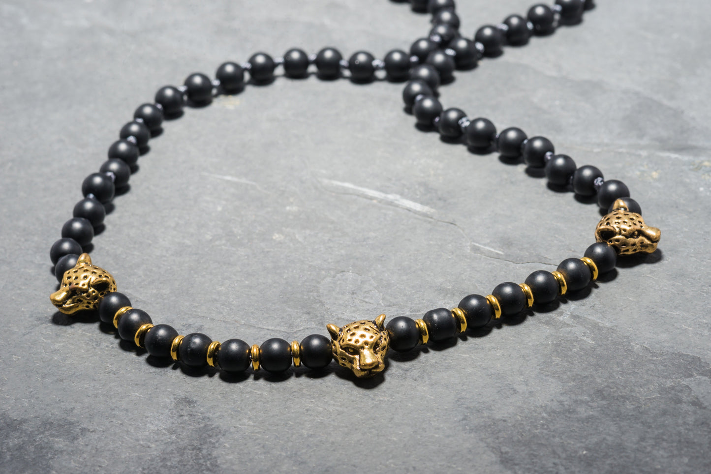 LEOPARD ROPE OF ONYX NECKLACE